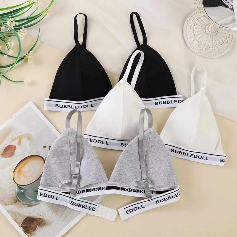 Sexy Women Bra Wire Free Brassiere Push Up Lingerie French Triangle Cup Bra Underwear Thread Top Female Intimates Bralette With