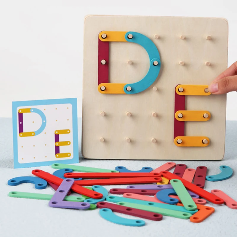 몬테소리 아기 크리 에이 티브 장난감 그래픽 기하학 Pegboard 퍼즐 카드 유치원 어린이를위한 어린 시절 교육 장난감 어린이