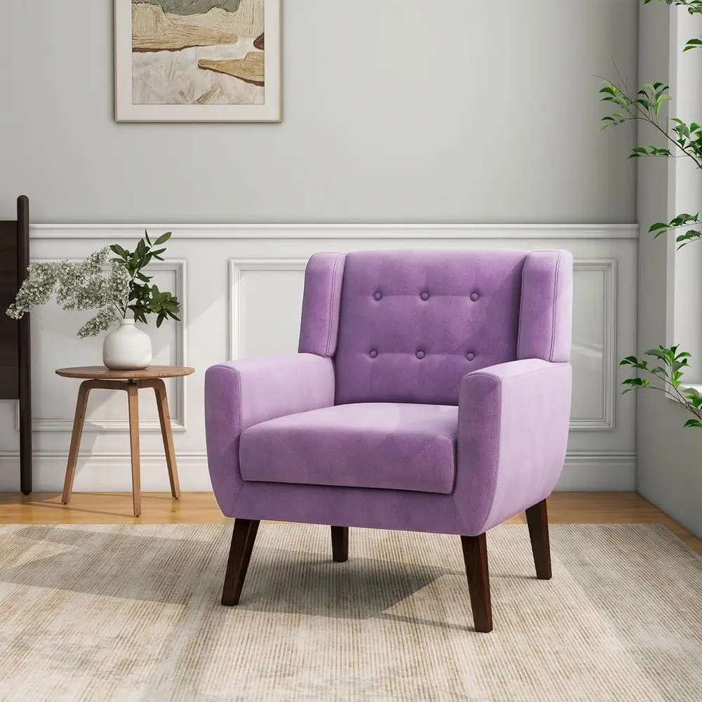 Accent Chair, -Century ern Velvet abric Chairs with Arms or Living Room, Comy Upholstered Club Single Soa Armchair or Bedroom Wa