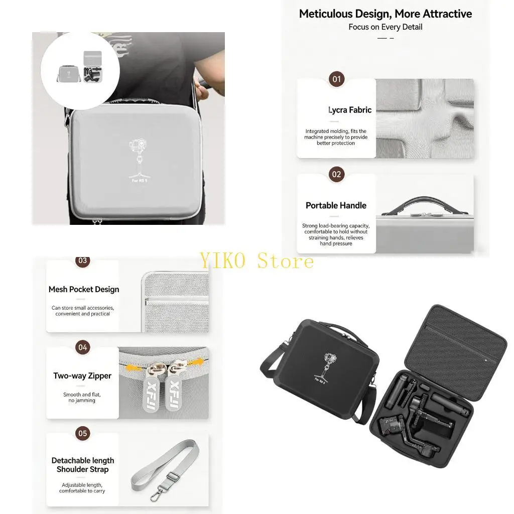 

K32C PU And Fabric Storage Bag For RS5 Stabilizer Carrying Case Featuring Water Resistant Exterior
