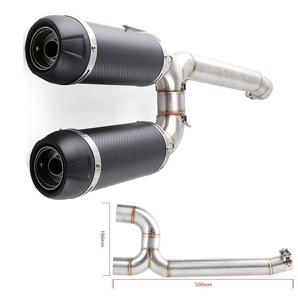 Motorcycle Slip On Carbon Fiber Exhaust Muffler Connecter Middle Pipe Full System For Yamaha FZ-6N FZ-6S FZ6 FZ6S FZ6N view 6