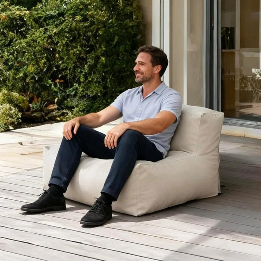 مجموعة أثاث الفناء الخارجي المريح الحديث مع كرسي زاوية بين باج وكرسي محادثة مقطعي يتميز بإسفنجة عالية الكثافة