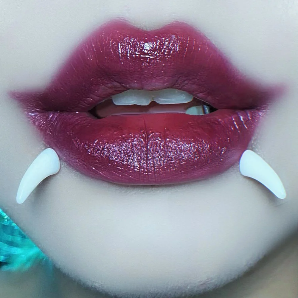 1PC Fangs Lip Piercing Labret Ring Gothic Devil Nail Dimple Piercing Vampire Teeth  Steel Body Piercing Flat Helix Earring