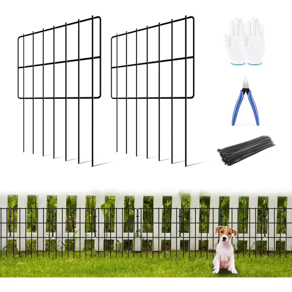 

Garden Animal Barrier Fence,No Dig Fence, Reusable Rustproof Metal Defense Border, Dogs Rabbits Blocker Fence for Outdoor Yard