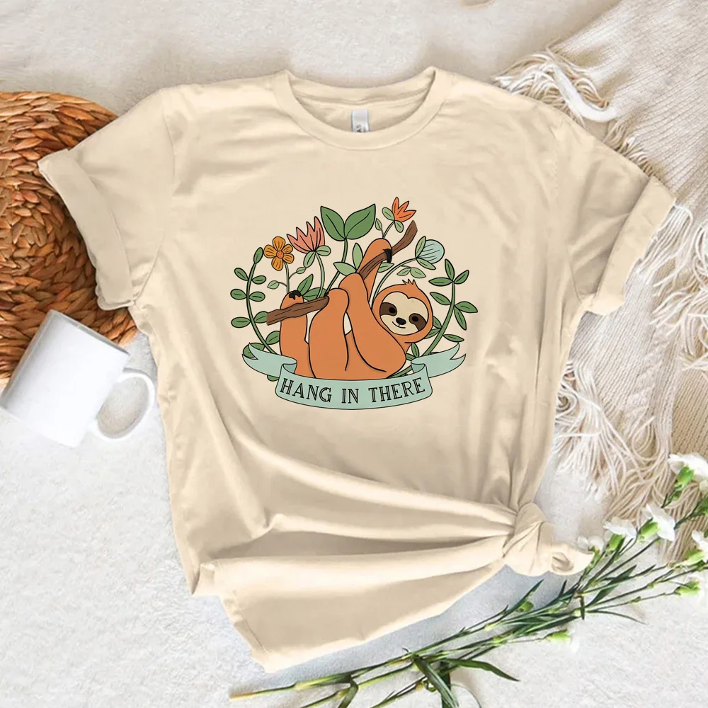 Sloth tshirt women summer manga streetwear Tee girl graphic clothes