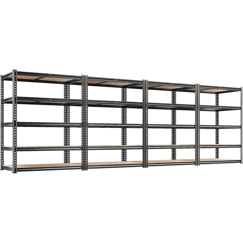 

2026 NEW：2400LBS Storage Shelves 5 Tier Garage Shelving Heavy Duty, Adjustable Metal Shelving, Garage Shelves Basemen