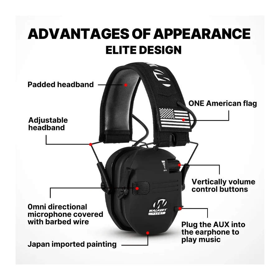 Novo tático eletrônico tiro earmuff anti-ruído fone de ouvido amplificação de som proteção auditiva fone de ouvido dobrável venda quente