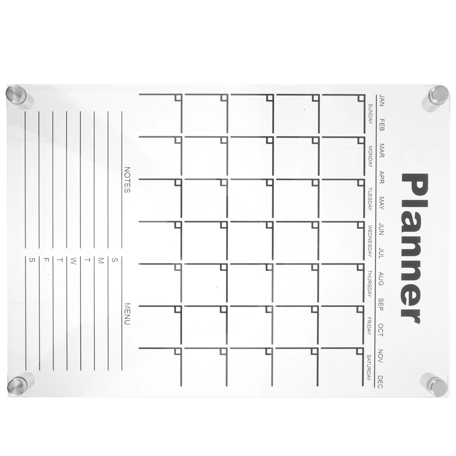 مجموعة واحدة من تقويم الحائط الأكريليك القابل لإعادة الاستخدام، لوحة رسائل شفافة مثبتة على الحائط لمخطط شهر المكتب المنزلي #3