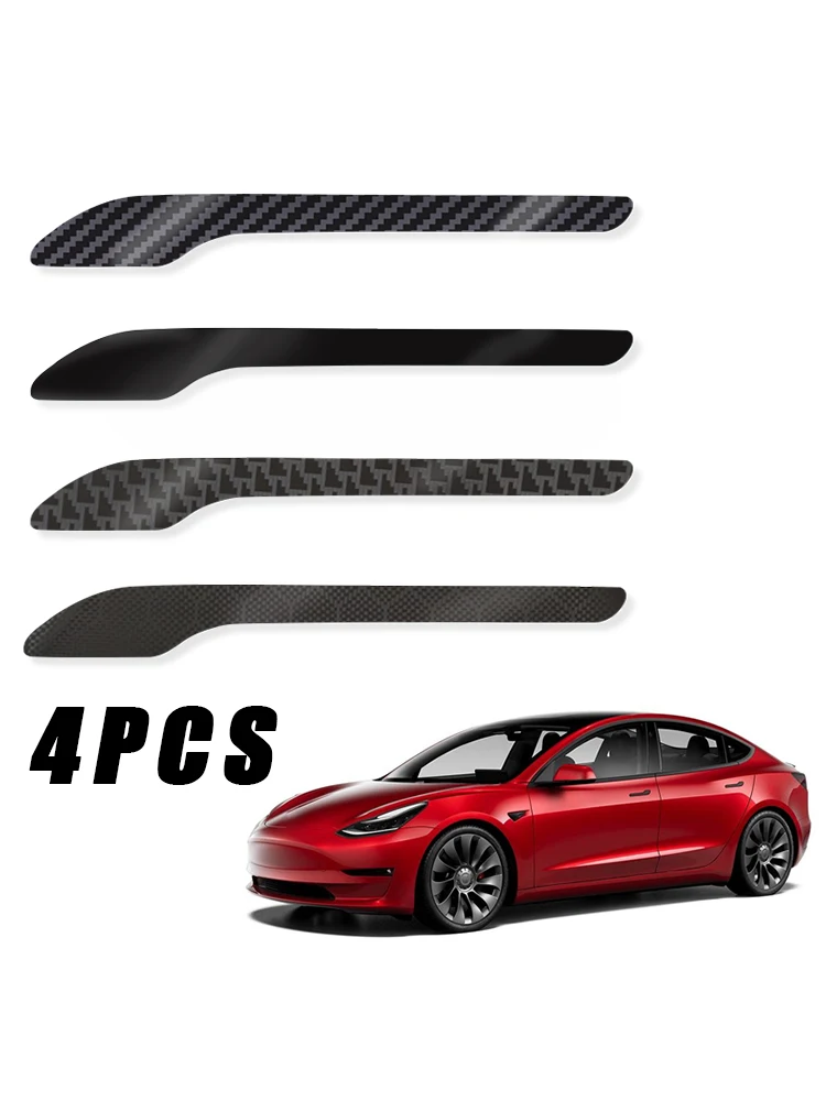 For Tesla Model 3 Model Y 2017-2024 Interior door handle sticker Carbon Fiber Door Handle Cover Frame Sticker Protective sticker