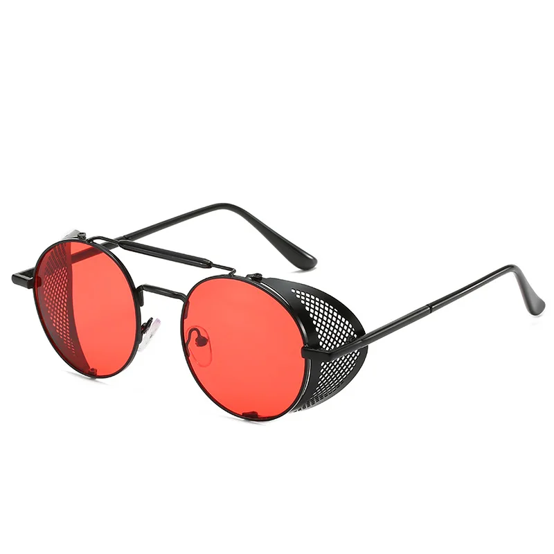 Steampunk Flip Sunglasses, New Trendy Retro Round Metal Women\'s Sunglasses, UV Resistant Glasses 66247