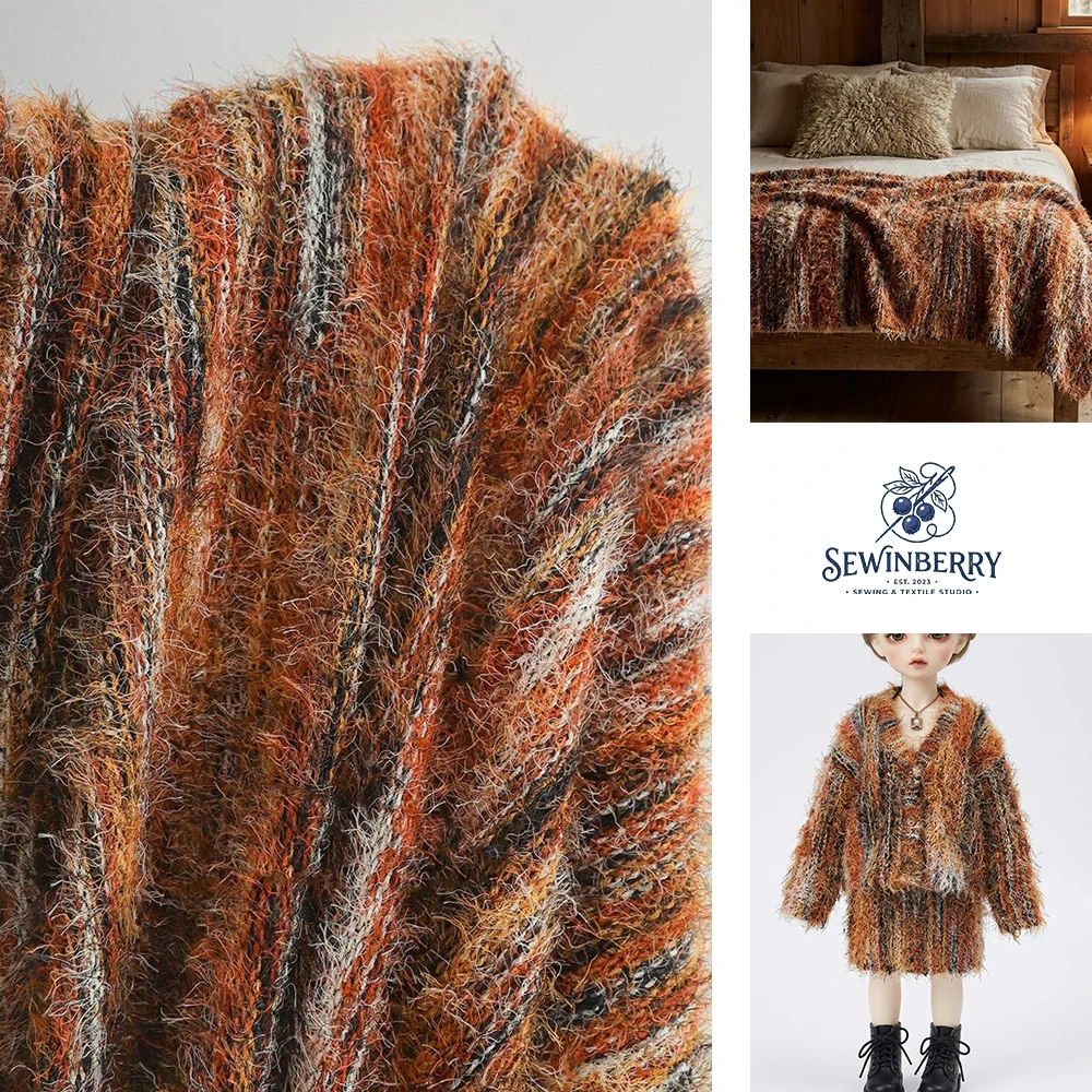 Multicolor Ribbed Stretch Knit Polyester Fabric Vintage Sweater Coat Material 50x165cm For Fat Quarter Patchwork DIY Sewing