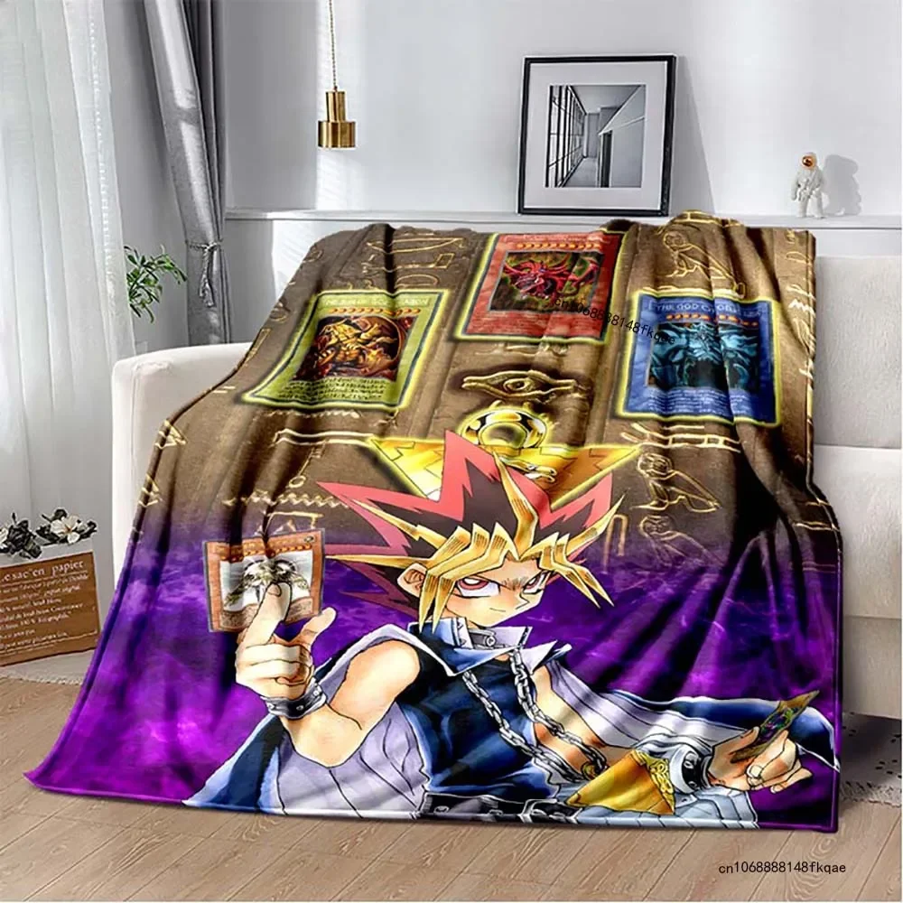 Anime Yu Gi Oh Card Yugioh Throw Blanket Blue Eyes White Dragon Anime Cartoon Soft Plush Blanket Bedroom Bedspread Home Decor