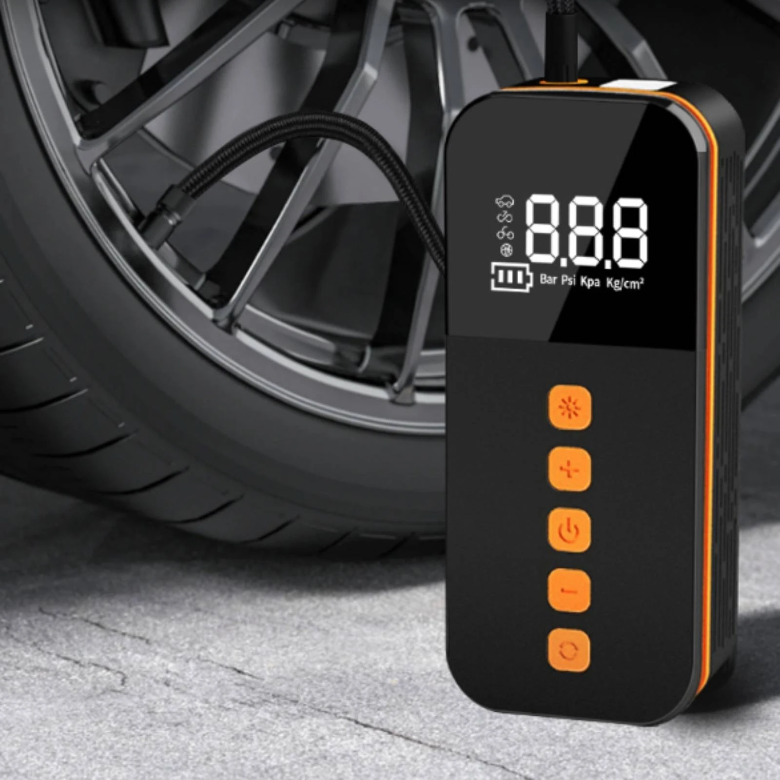 Portable Tire Inflator with LED Light Handheld Tire Inflator with LED Light Mini Easy to Operate for Car Owners