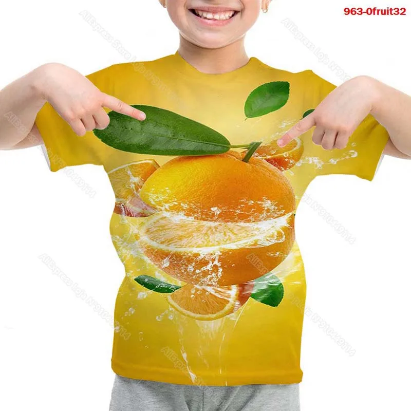 Children 3D Print Fruit T Shirt Kids Funny Pineapple Tshirt Boys Girls Grape T-shirt Toddler Strawberry Tee Tops Cherry Camiseta