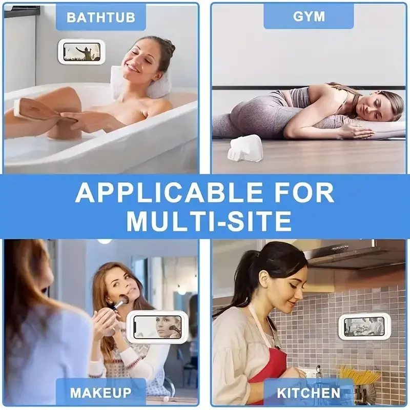 360 °   Support de téléphone de douche étanche à Rotation avec Angle réglable, support de téléphone mural pour salle de bain et cuisine