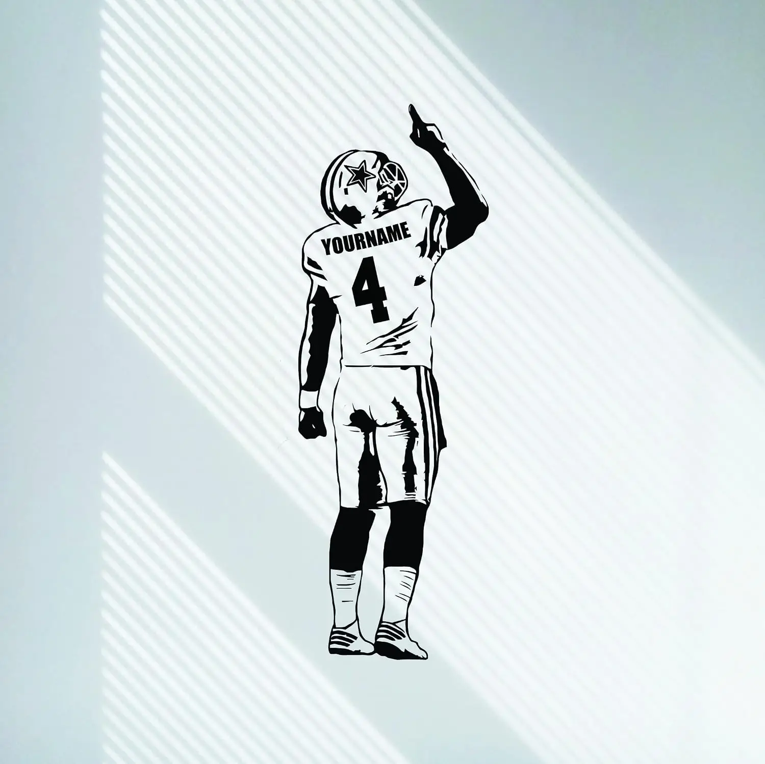 Personalized Custom Football Wall Decal - Choose Your Name - Numbers Custom Player Jerseys Vinyl Decal - Sticker Decor Kids Bedr