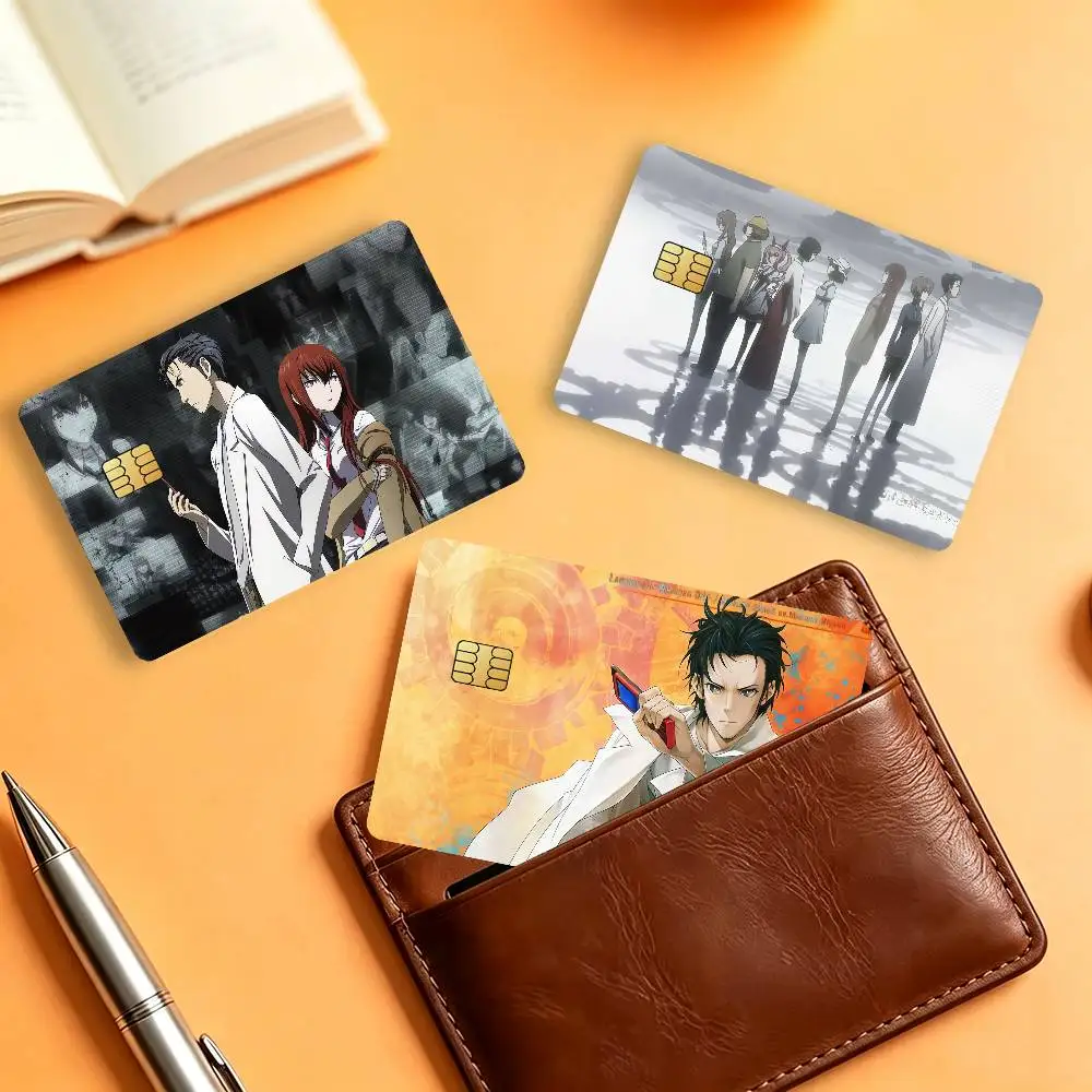 Anime Steins Gate Waterproof Card Stickers For Credit Cards Debit Cards And Transit Cards 4pcs