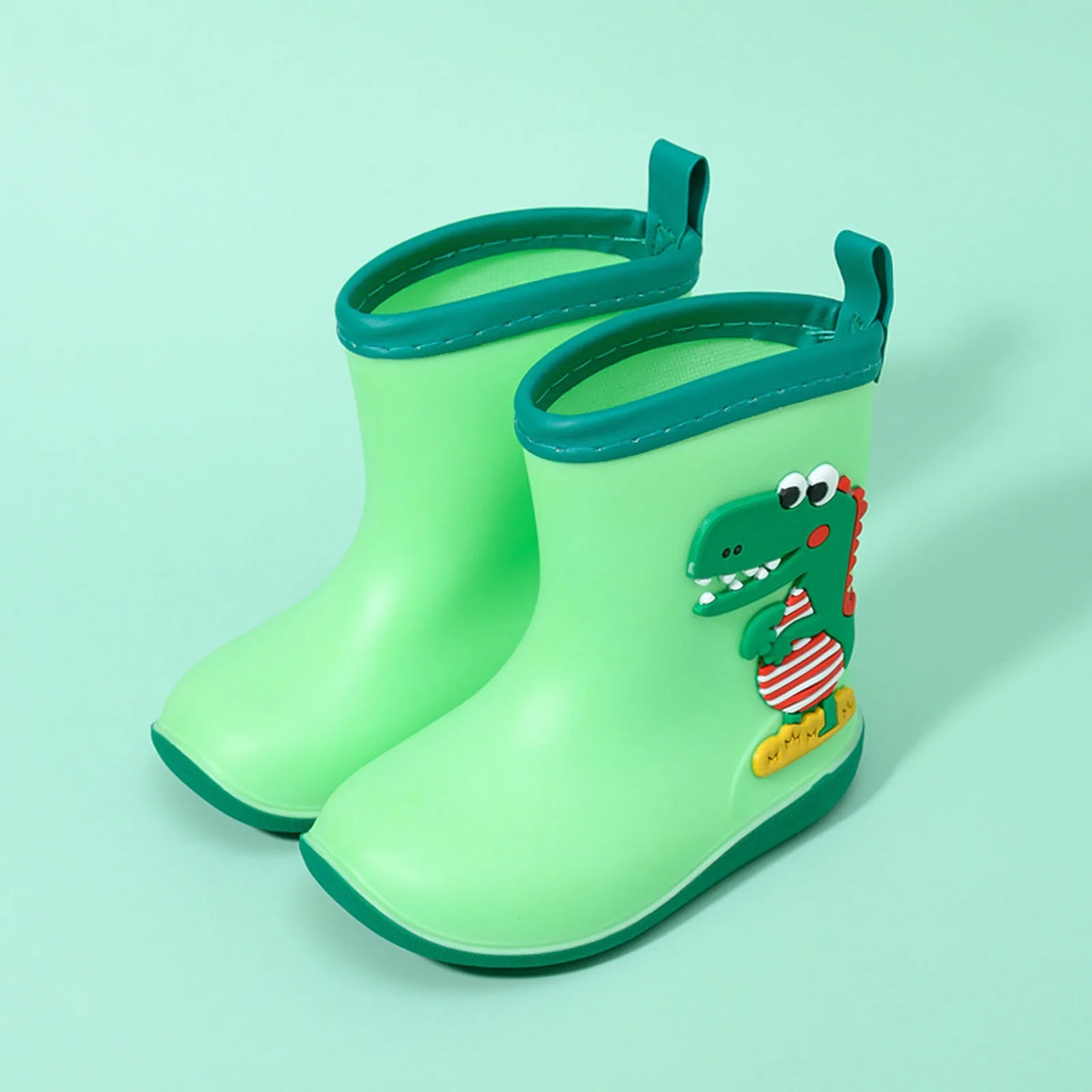 Botas impermeables para niños pequeños, zapatos antideslizantes, botas cortas de lluvia para día lluvioso, botines de goma para jardín