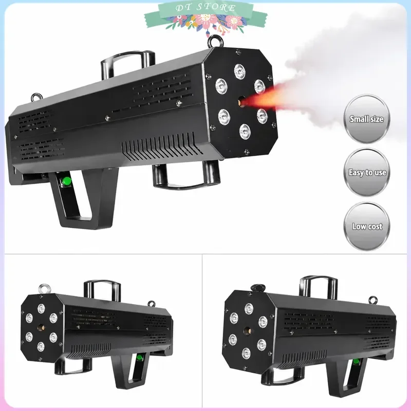 1500W RGB LED Jet FX Rauchkanone, tragbare Luftsäulen-Nebelmaschine, leistungsstarkes DJ-Licht für Bühne, Hochzeit, Party