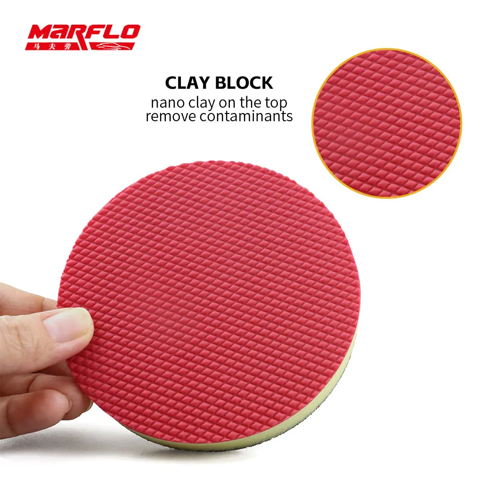 MARFLO King Grade Car Clean Magic Clay Pad Auto Cleaning Polishing Sponge Pad Wax Applicator Paint Repair Auto Skin