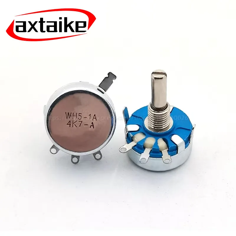 2PCS WH5-1A Carbon Potentiometer 470R 1K 1K5 2.2K 4.7K 10K 22K 47K 100K 220K 470K 1M ohm 3-Terminals Round Shaft Rotary Taper WH