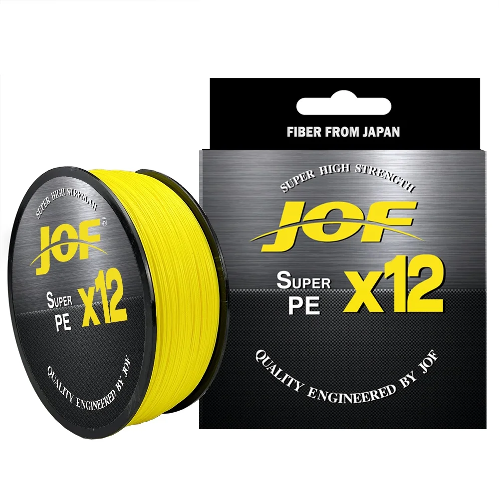 JOF Fishing Line 25-92LB Braided Line For Saltwater Fishing 12 Strands Multifilament PE Wire 300M 500M