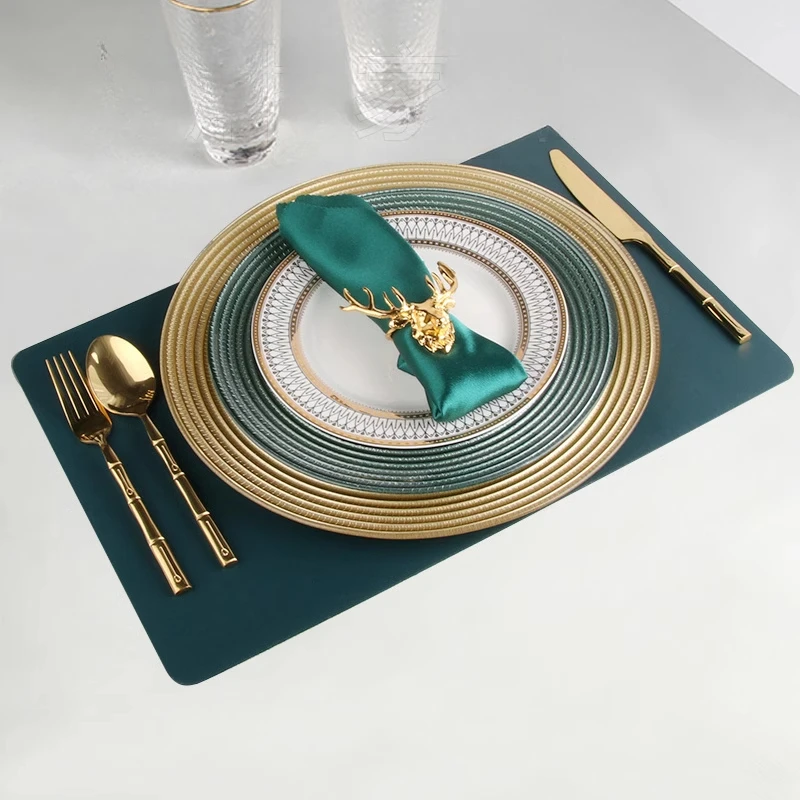 

bleware set Western food dinner plate knife fork bone porcelain plate household Nordic green table steakta