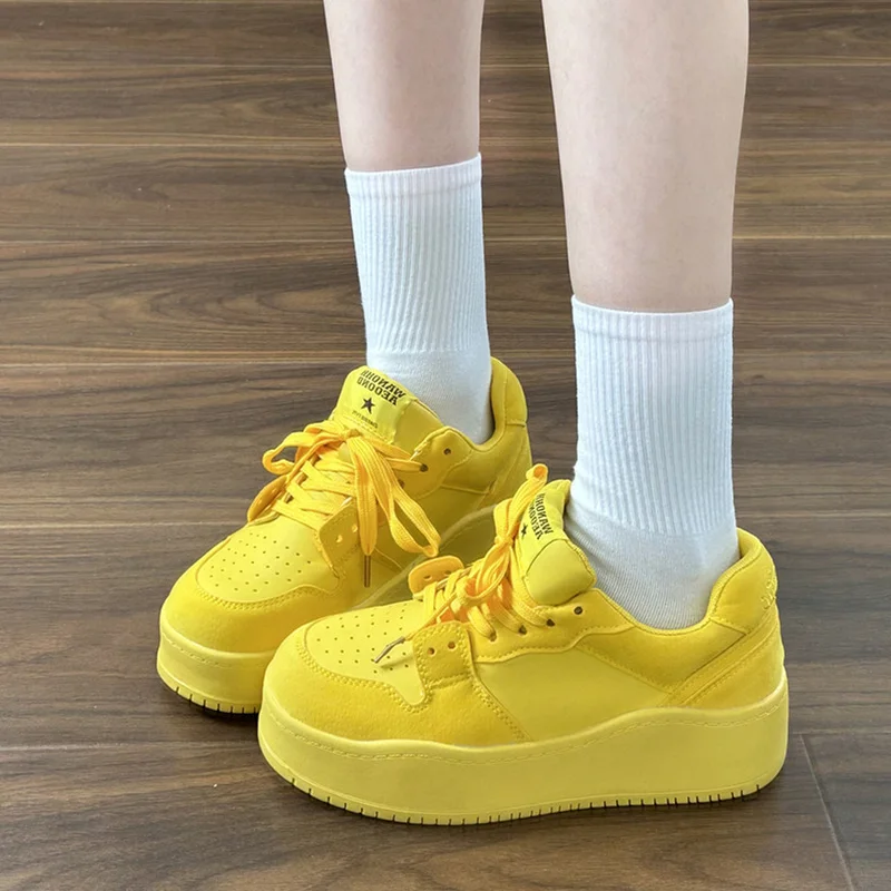 

2026 Autumn Leather Platform Sneakers for Women Shoes Thick Sole Casual Shoes Woman Lace-up Fashion Outdoors Walking Shoes