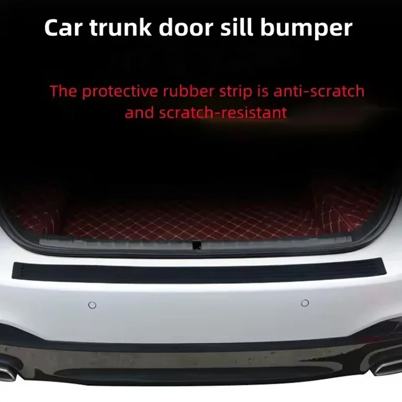 For Peugeot 3008 E-3008 Anti-Scratch Rear Bumper Guard Trunk Door Sill Plate Protector Rubber Mouldings Trim Cover Strip