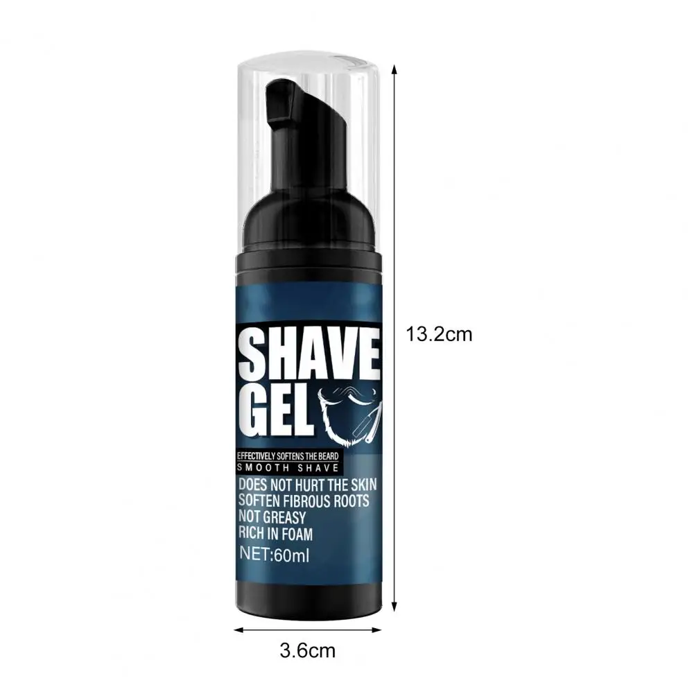 60ml Foam Shaving Cream Rich in Foam Soften Beard Shave Cleaner Men Shaving Soap Beard Remover Shaving Supplies