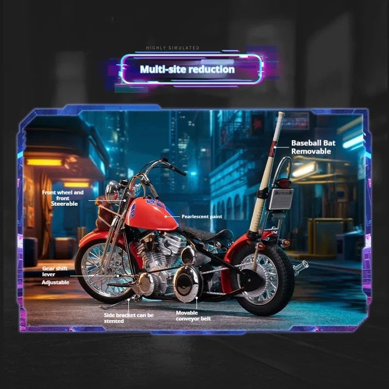 DC Licensed Harley Quinn Joker Motorcycle 1/12 Articulated Figure Premium Collectible Model Gift for Adult Fans Official