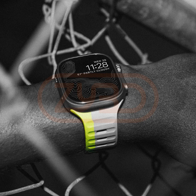 Cinturino sportivo per Apple Watch 8 7 Series 44MM 45MM cinturino in gomma siliconica morbida per cinturino iWatch 6 5 4 3 2 1 42MM 49MM