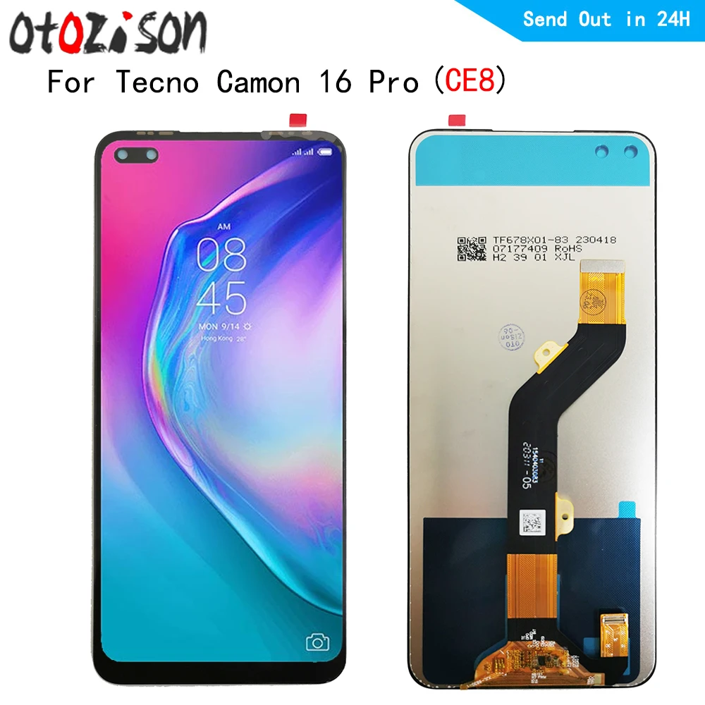 

CE8 LCD 6.8" IPS For Tecno Camon 16 Pro LCD Display Touch Panel Screen Digitizer With Frame Assembly 720x1640