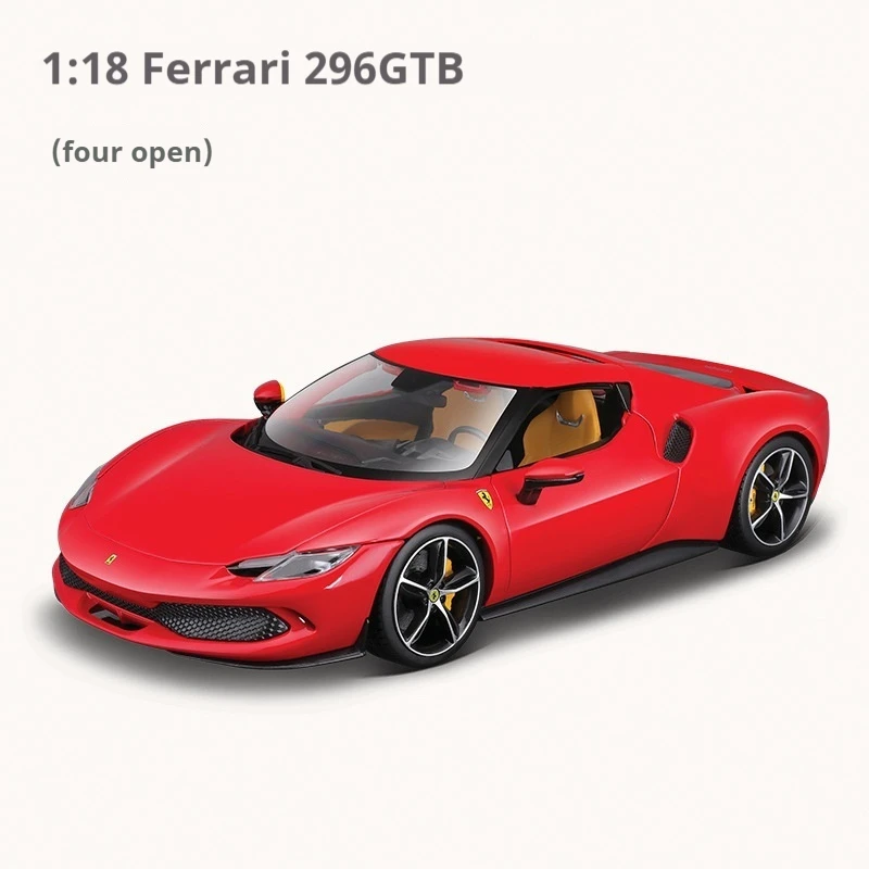 Nuovo originale Bburago 1:18 Ferrari 296 GTB in lega pressofuso in miniatura modello di auto sportiva Ferrari 296 GTB modello di auto giocattoli regali di compleanno