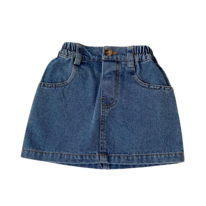 New Girls Denim Skirt Kids All-match Elastic Waits Short Mini Skirt for Children Girls Cowboy Skirts for Baby Girl Outfit 1-6T