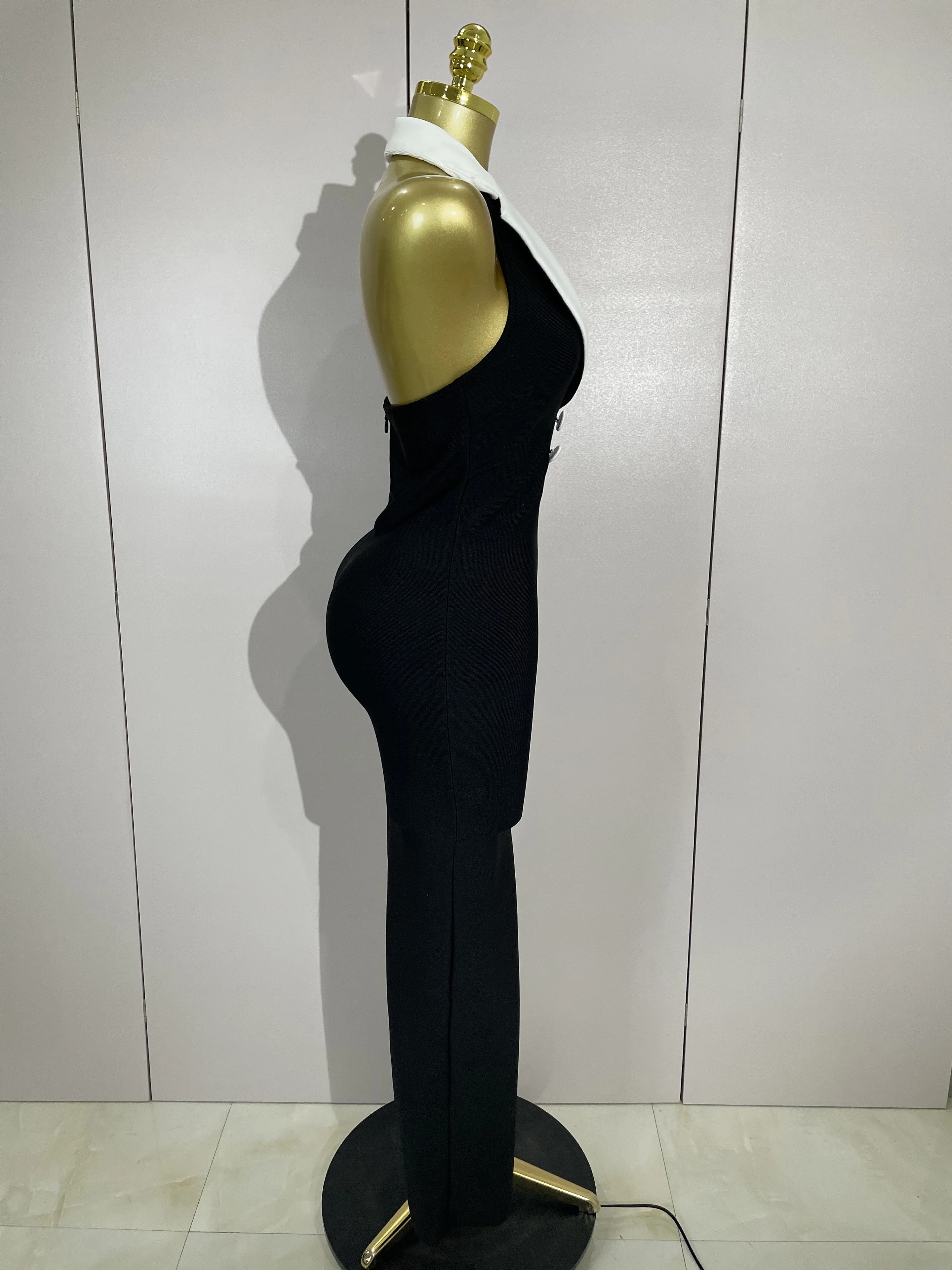 여성 섹시 홀터 백리스 슬리브리스 바디콘 맥시 드레스 유명인 우아한 가운 클럽 생일 저녁 파티 웨딩 드레스