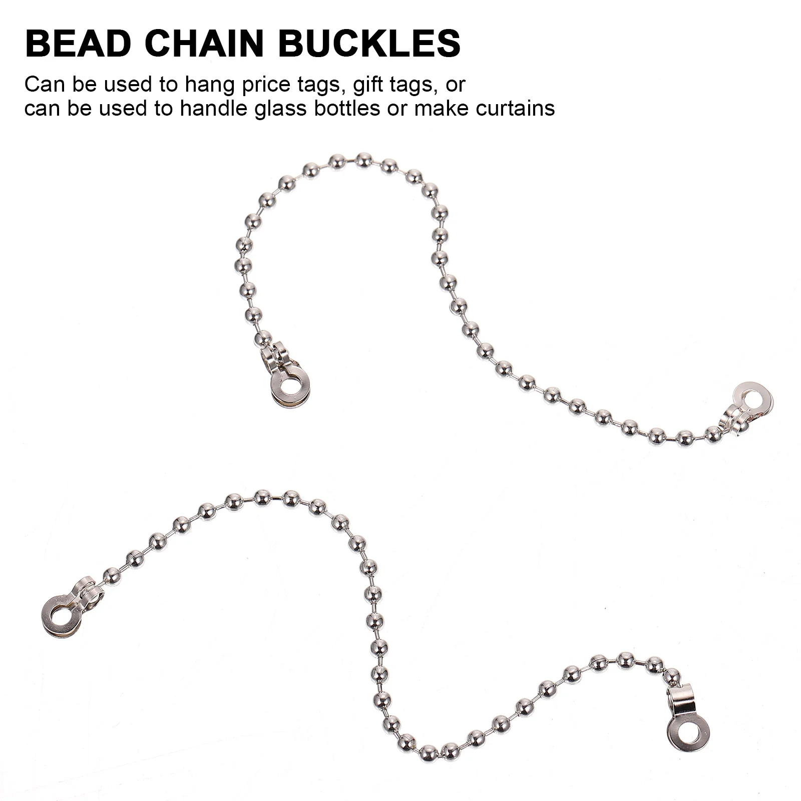 

20Pcs Bead Chain Buckles Iron Versatile Connectors Functional Buckles for Price Tags Hanging Tags Curtains Tag