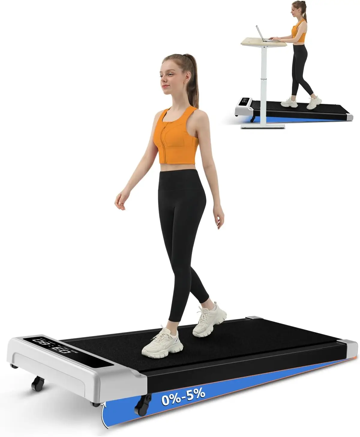 

Pad Treadmill, Walking pad with Incline,2 in 1 Walking pad for Walking and Jogging, 2.5HP Compact Treadmill for Home Office