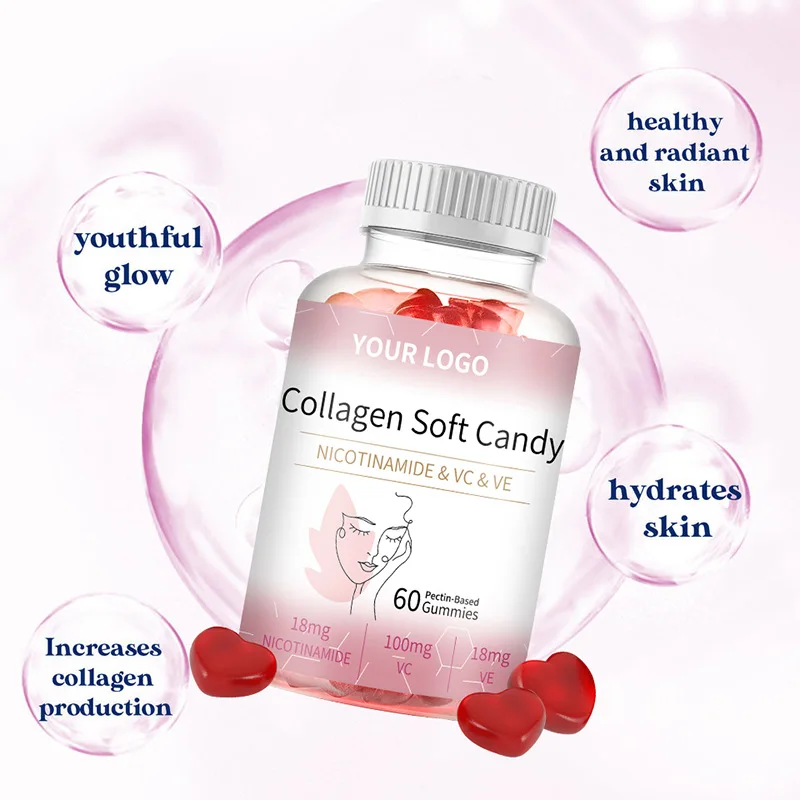 

glow skin beauty hair nails with collagen gummies HAIR SKIN NAILS With Collagen Maintenance Vitamins Protect Skin