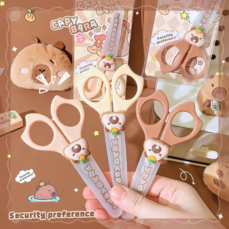 Capybara Craft Scissors Pretty School Useful Back To School Stationery Scissors Cute Mini Scissors For Diy Children'S