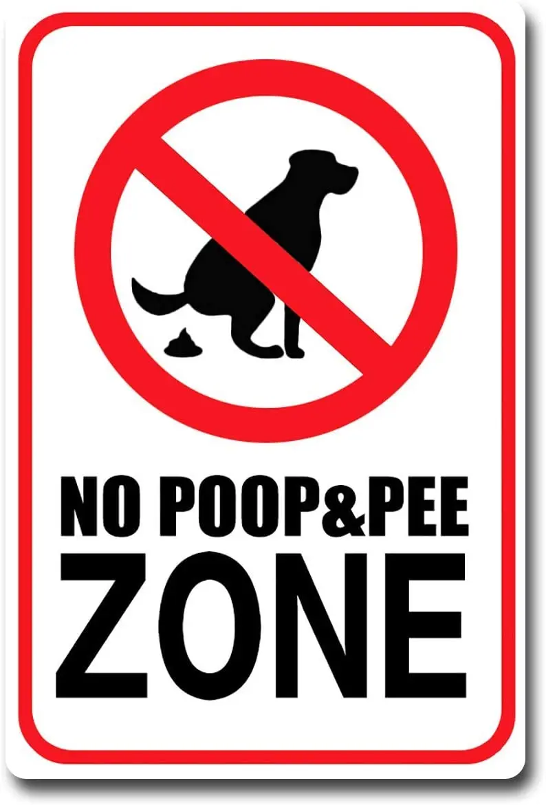 No Poop& pee Zone Keep Off Grass Sign Metal Tin Sign Dog Lawn Decor Farmhouse Home Metal Flowers Wall Decor Yard Sign Letters