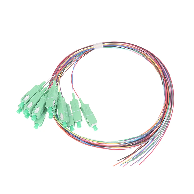 12 SC UPC/APC Fiber Pigtail Cable, Singlemode/OM3 Multimode,  for Network Rack & Data Center