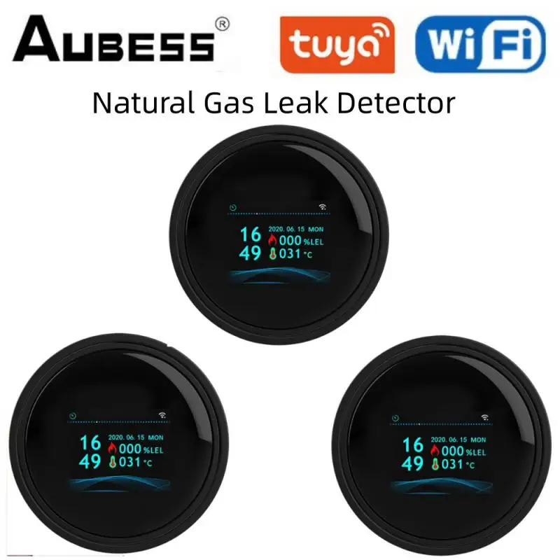 Tuya WiFi Natural Gas Leak Detector Alarm Security Protection Remote Monitoring LED Display APP Remote Alarm Push Smart Home