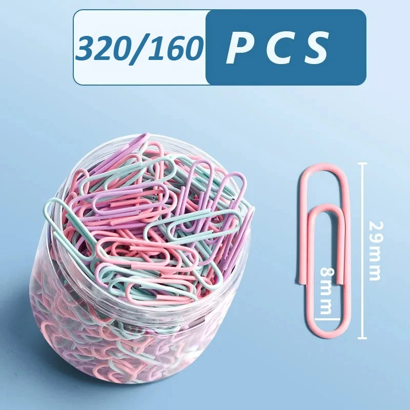 320 stuks kleur paperclips kantoorbenodigdheden paperclip grote bestand bladwijzer paperclip organisator briefpapier roestvrij staal