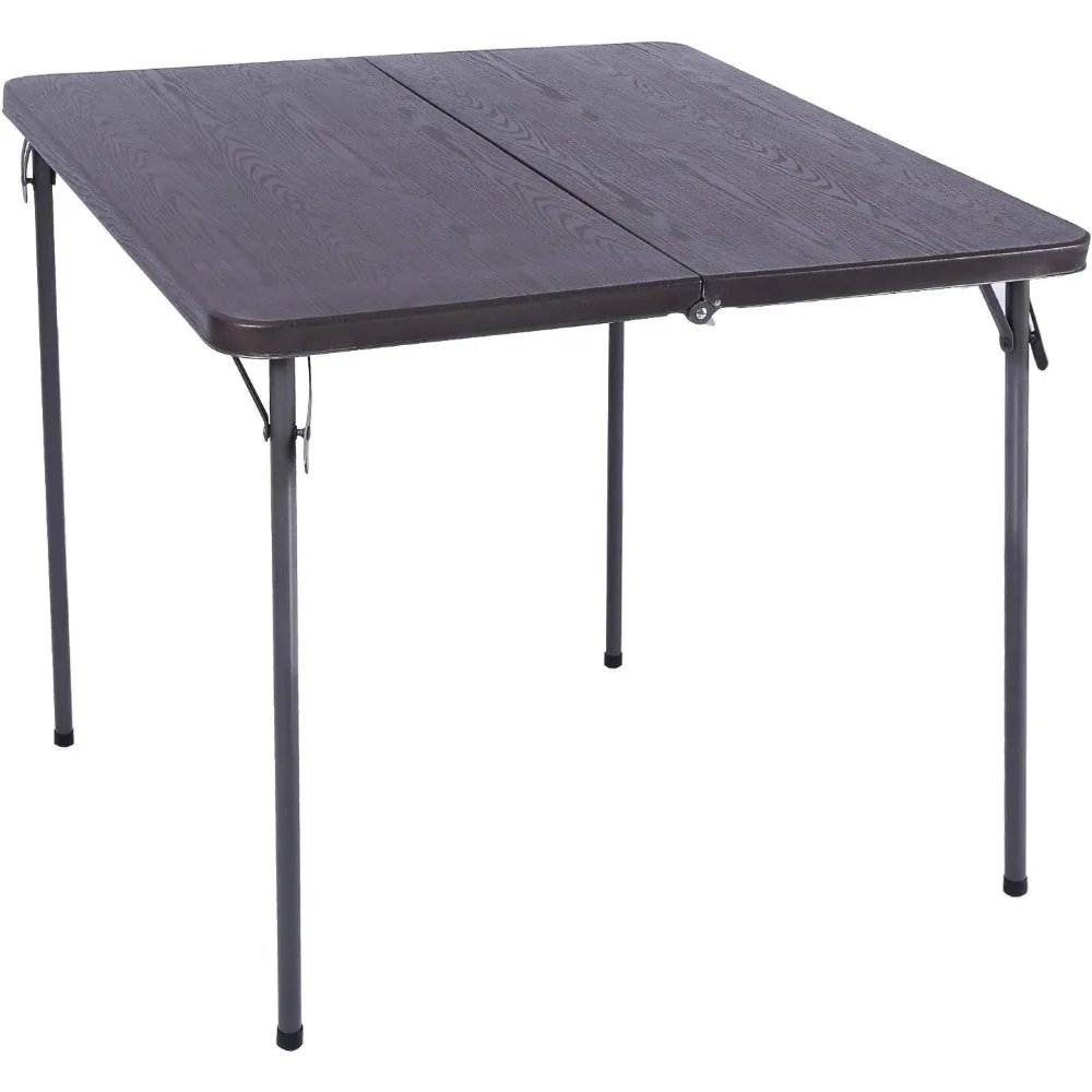 

34" Square Folding Card Table with Resin Top,Portable Fold in Half Card Tables&Collapsible Legs for Adults Indoor Outdoor Use