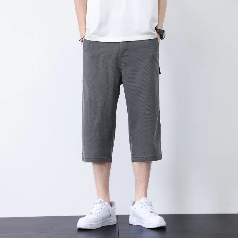 فضفاض مستقيم الساق 7 نقاط سراويل تقليدية الرجال ايوسل كل شيء اقتصاص السراويل الكبار شهم الراحة فضفاضة المتقدمة الراقية