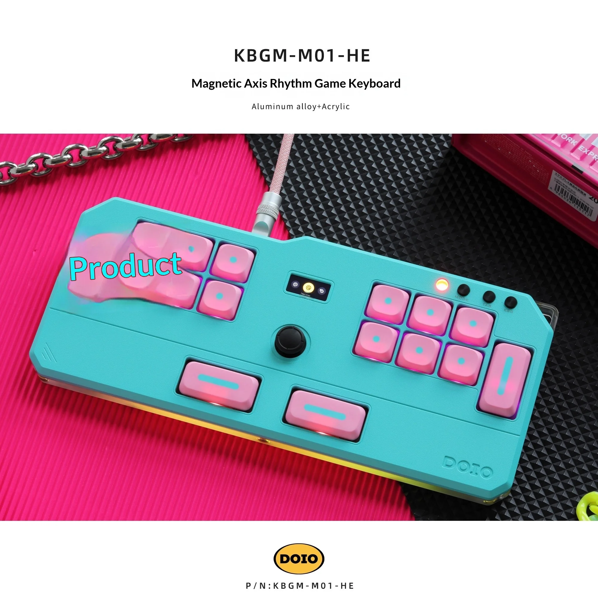 DOIO KBGM-M01-HE OSU DJMAX Muse Dash EZON Mini المحمولة الصوت بلاي ستيشن قصير المغناطيسي التبديل الألومنيوم لوحة المفاتيح الميكانيكية #2