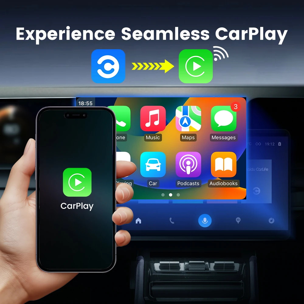HEYINCAR Baidu Carlife to Wireless Carplay Smart Box for Hyundai Kia Toyota Honda eNS1 eNP1 CRV HRV URV map navigation spotify - Image 2