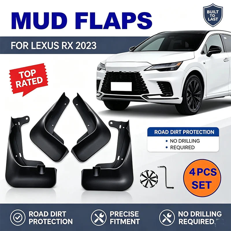 For LEXUS RX 2023 4PCS Mud Flaps Splash Guards Front Rear Wheel Fender Mudguards Car Exterior Protection Accessories