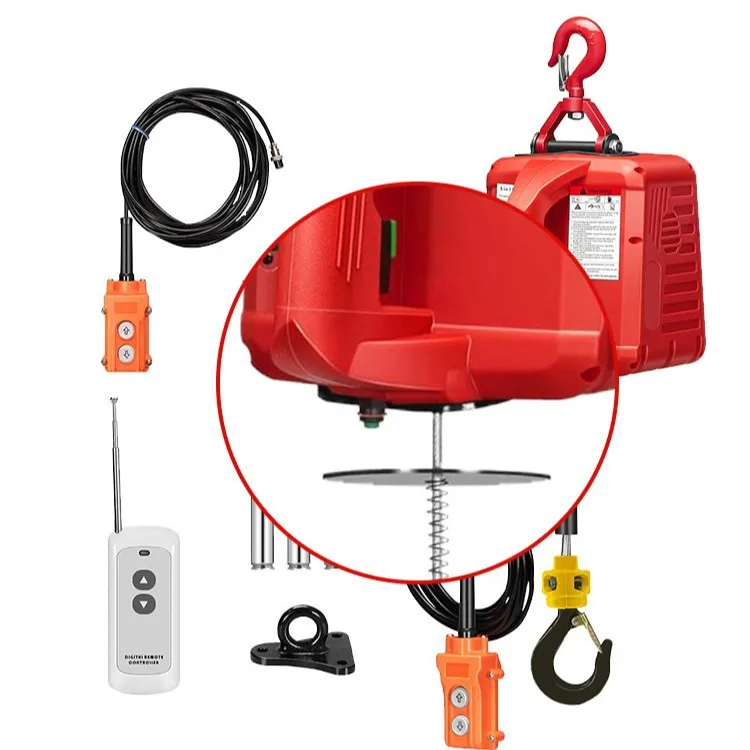 

Steel wire hoist remote control household portable miniature traction electric hoist portable hoist